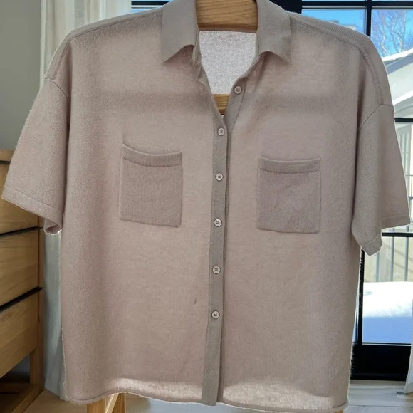 NakedCashmere Rue Button -Up Light Dusty Rose Shirt. size S - Picture 6 of 16